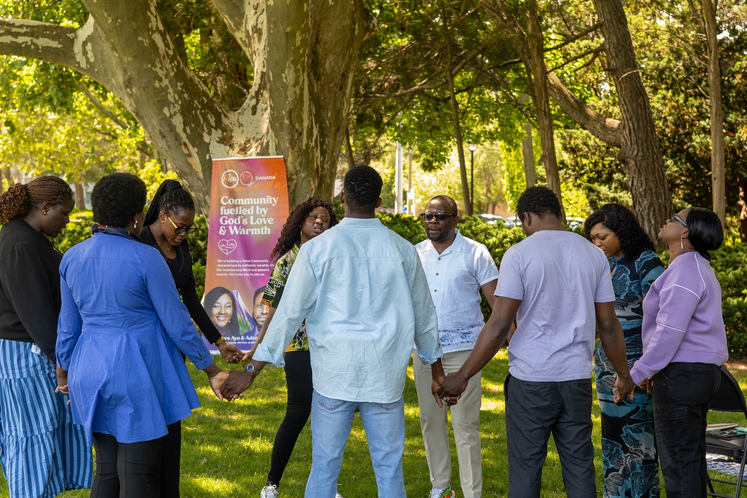 Petra Canada outreach team praying together